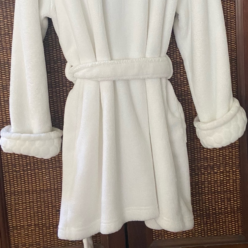 Croft & Barrow White Short Fleece Robe XL - Picture 8 of 8